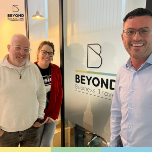 Leaders of BBT and Vibe smile at the camera as they announcement partnership